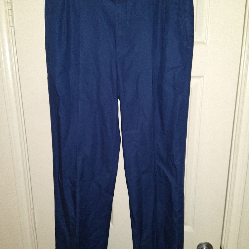 Paul Frederick Classic Fit Blue Pleated Flat Front Pants Men's sz 35x29.